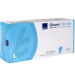 Εξεταστικά Γάντια Νιτριλίου Excellent Accelerator & Powder Free - Μακριά μανσέτα Large Μπλε Χωρίς Πούδρα