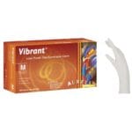 Γάντια latex Aurelia Vibrant χωρίς πούδρα λευκά X-Small (100 τεμ)