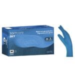 Γάντια Soft Care βινυλίου μπλε Large με πούδρα (100 τεμ)