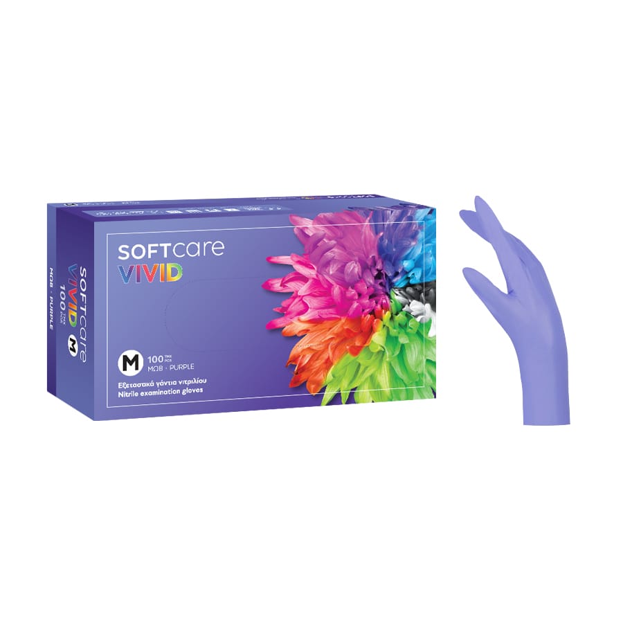 31000137_1.jpg Γάντια νιτριλίου Soft Care Vivid Μωβ XSmall (100 τεμ) - Image 1