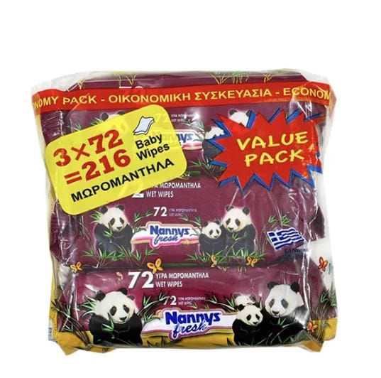 50000009_1.jpg Μωρομάντηλα Nannys Fresh Triple Pack (3 x 72τεμ.) - Image 1