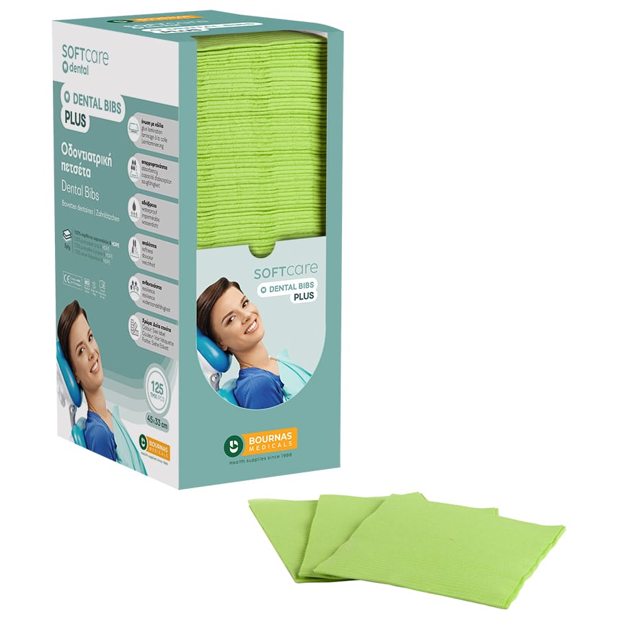 90000016_1.jpg Oδοντ. πετσέτα Soft Care Plus 3ply με dispenser λαχανί (4 x 125 τεμ) - Image 1