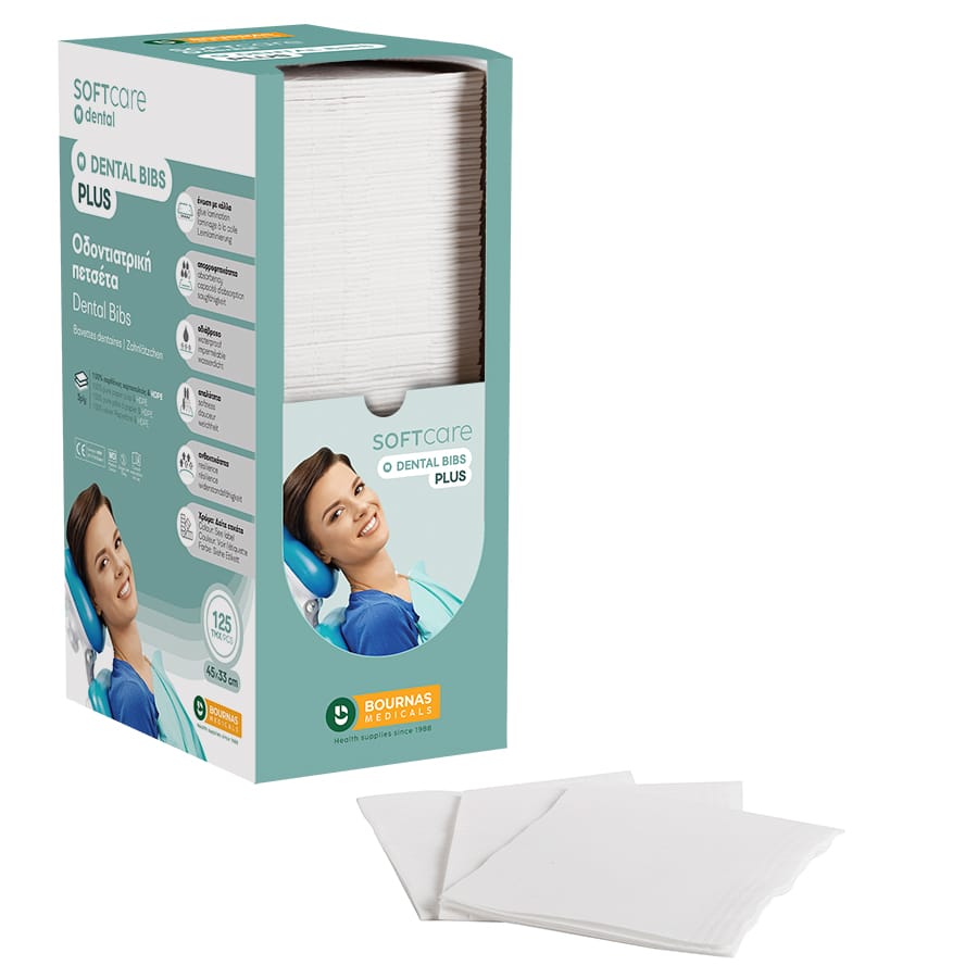90000021_1.jpg Oδοντ. πετσέτα Soft Care Plus 3ply με dispenser λευκή (4 x 125 τεμ) - Image 1
