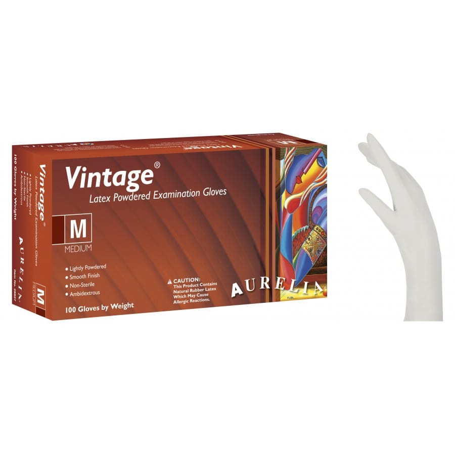 Aurelia_vintage-900x900 (1) Γάντια latex Aurelia Vintage με πούδρα λευκά Small (100 τεμ) - Image 1