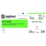 Ράμμα κόπτουσα ανάστροφη 3/8 κύκλου 16mm 6/0 45cm μπλε