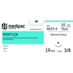 Ράμμα κόπτουσα ανάστροφη 3/8 κύκλου 19mm 3/0 75cm μπλε