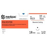 Ράμμα κόπτουσα ανάστροφη 1/2 κύκλου 18mm 3/0 75cm πράσινο