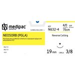 Ράμμα κόπτουσα ανάστροφη 3/8 κύκλου 19mm 4/0 75cm ιώδες