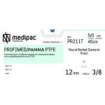 Ράμμα στρογγυλό diamond point 3/8 κύκλου 12mm 5/0 45cm άχρωμο