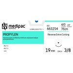 Ράμμα extra κόπτουσα ανάστροφη 3/8 κύκλου 19mm 4/0 75cm μπλε